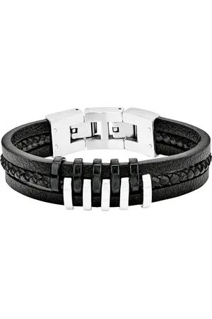 QS by s.Oliver Herren Armband, Leder/Edelstahl