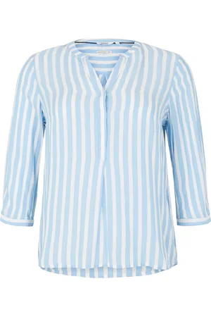 TOM TAILOR Blusenshirt, Henley-Ausschnitt, 3/4-Arm, für Damen, , 54