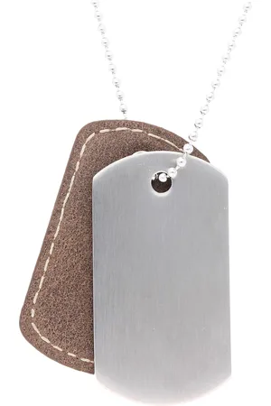 Manguun Herren Kette mit Anhänger, Edelstahl/Leder