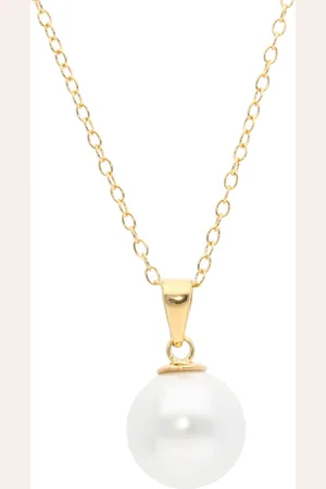Manguun Damen Kette mit Glasperlen-Anhänger, 925er Silber