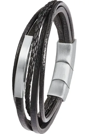 QS by s.Oliver Herren Armband, Edelstahl/Leder