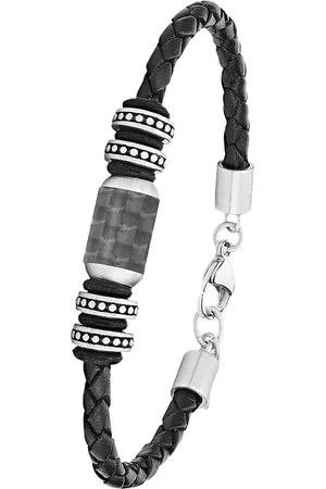 QS by s.Oliver Herren Armband, Leder/Edelstahl
