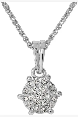 Moncara Damen Kette mit Anhänger, 375er Weißgold 19 Diamanten, zus. ca. 0,08 Karat