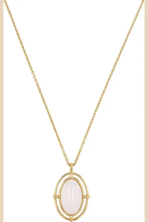 Noelani Damen Kette mit Anhänger, 925er Silber Achat