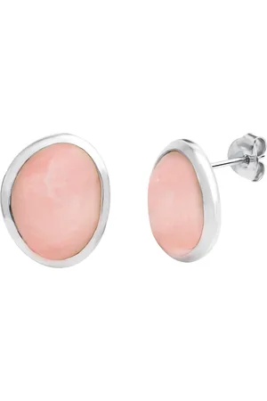 CELESTA ® Damen Ohrstecker, 925er Silber mit Rosenquarz