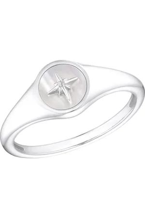 QS by s.Oliver Damen Ring "Polarstern", 925er mit Perlmutt