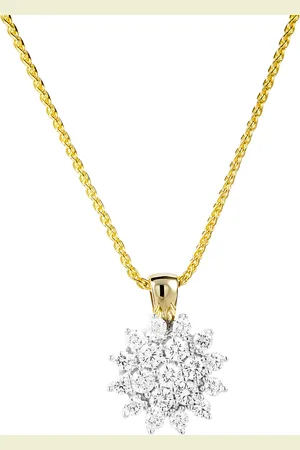 Moncara Damen Kette mit Anhänger, 585er Gelb-/Weiß 19 Diamanten, zus. ca. 0,75 Karat