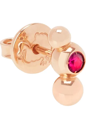 Dodo Damen Ohrstecker, 375er Gold mit 1 Rubin