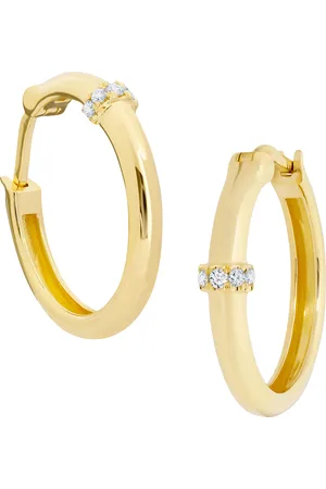 Vandenberg Damen Creolen, 375er Gold mit 10 Diamanten, zus. ca. 0,05 Karat