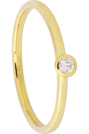 Moncara Damen Ring, 585er Gold mit 1 Diamant, ca. 0,05 Karat