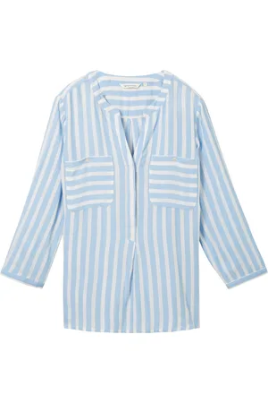 TOM TAILOR Blusenshirt, Split-Neck, Streifen-Design, für Damen, , 36