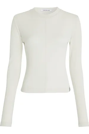Calvin Klein Langarmshirt, Ziernaht, Label, für Damen, , L