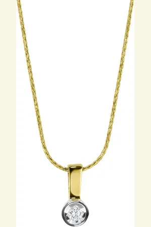 Moncara Damen Kette mit Anhänger, 375er Gelbgold 1 Diamant, ca. 0,04 Karat