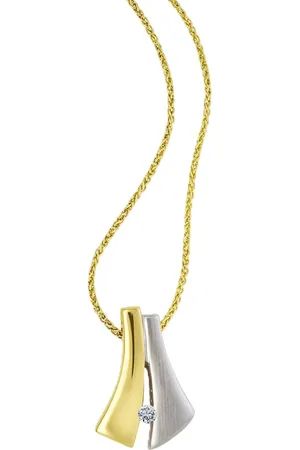 Moncara Damen Kette mit Anhänger "450035", 375er Gelbgold 1 Diamant, ca. 0,05 Karat