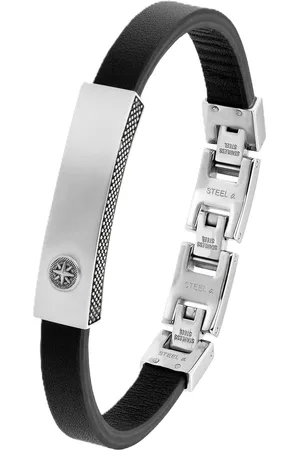 QS by s.Oliver Herren Armband, Leder/Edelstahl
