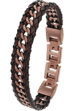 JOOP! Herren Armband, Edelstahl und Leder
