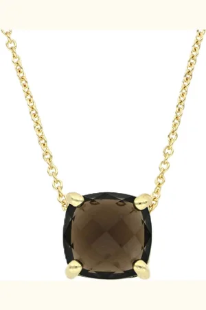 Vandenberg Damen Kette mit Anhänger, 925er Silber Rauchquarz