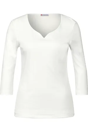 Street one T-Shirt, 3/4-Arm, Herzausschnitt, für Damen, , 42