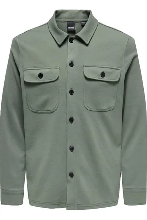 Only & Sons Overshirt, Regular Fit, Langarm, Kent-Kragen, für Herren, , L