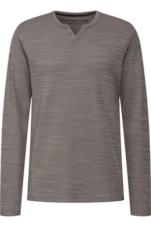 Street one Langarmshirt, Henley-Ausschnitt, für Herren, , XL
