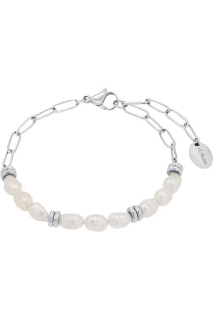 QS by s.Oliver Damen Armband, Edelstahl mit Süßwasserzuchtperlen