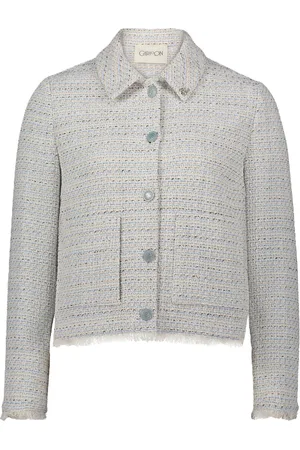 Cartoon Kastenjacke, Ziertaschen, Fransen, für Damen, , 44