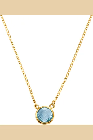 CELESTA ® Damen Kette mit Anhänger, 375er Blautopas