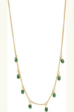 Vandenberg Damen Kette mit Anhänger, 925er Silber Malachit