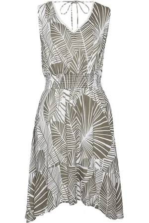 QS by s.Oliver Palme Strandkleid, V-Ausschnitt, für Damen, , 40