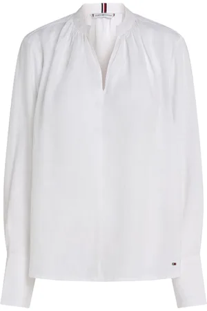 Tommy Hilfiger Leinenbluse, Split-Neck, für Damen, , 38