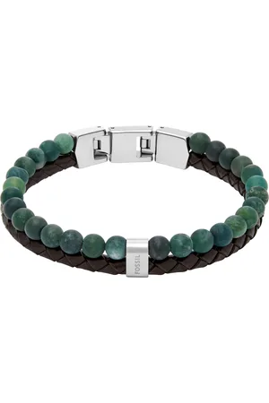 Fossil Herren Armband "JF04854040", Edelstahl/Leder