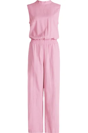 Cartoon Jumpsuit, Stehkragen, Leinenanteil, für Damen, , 42