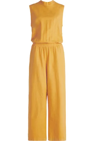 Cartoon Jumpsuit, Stehkragen, Leinenanteil, für Damen, , 42