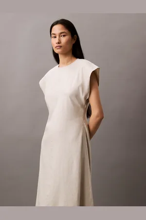 Calvin Klein Shirtkleid, Leinenanteil, 7/8-lang, für Damen, , 38