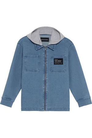 Manguun Jeansjacke, Kapuze, für Kinder, , 170/176