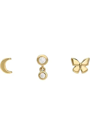 Fossil Damen Ohrstecker-Set "Mond, Schmetterling, Glitzer"