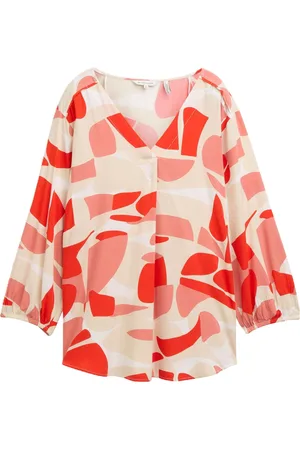 TOM TAILOR Shirtbluse, V-Ausschnitt, 3/4-Arm, für Damen, , 48