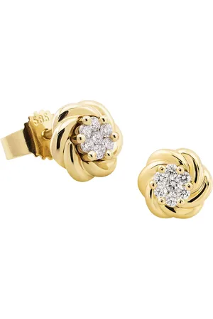 Moncara Damen Ohrstecker, 585er mit 14 Diamanten, zus. ca. 0,2 Karat