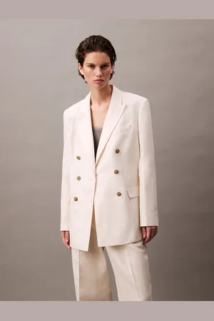 Calvin Klein Blazer, Reverskragen, Leinenanteil, für Damen, , 42