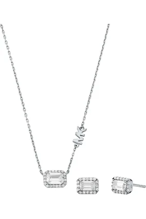 Michael Kors Damen Schmuckset, Kette und Ohrringe, 925er Sterling Silber