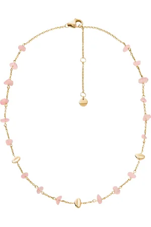 Skagen Damen Kette "Anja", Edelstahl mit Rosenquarz