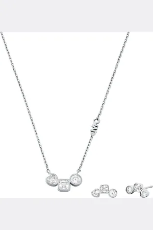 Michael Kors Damen Schmuck-Set "MKC1767SET", Ohrstecker, Kette, 925er Sterling