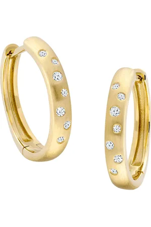 Moncara Damen Creolen, 585er mit 14 Diamanten, zus. ca. 0,15 Karat
