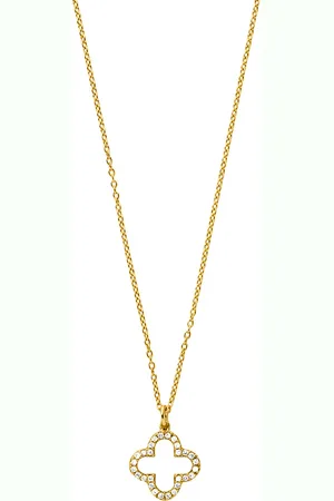 LEAF Damen Kette mit Anhänger "Kleeblatt", 925er Sterling Silber