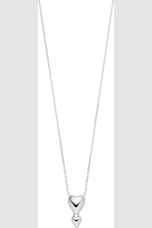 LEAF Damen Kette mit Anhänger "2 Hearts", 925er Sterling
