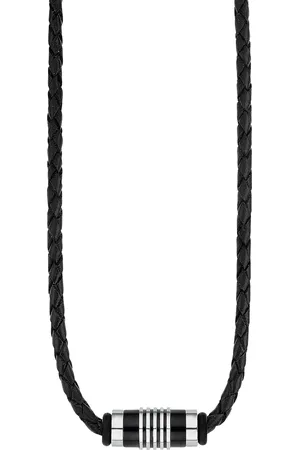 QS by s.Oliver Herren Kette, Leder/Edelstahl