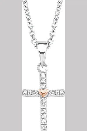 QS by s.Oliver Mädchen Kette mit Kreuz-Anhänger, 925er