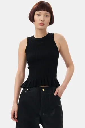 Ganni Rib Tanktop Damengröße Groß