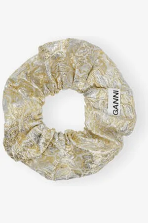Ganni Gold and Silver Metallic Scrunchie Damengröße Einheitsgröße Polyamid/Polyester