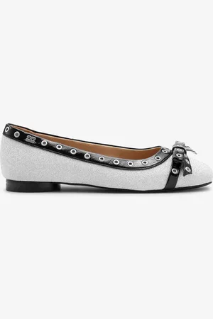 Ganni Glitter Eyelet Bow Ballerinas Damengröße 36